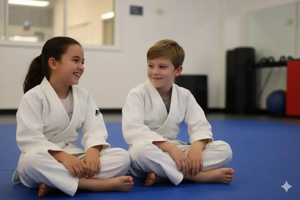 Kids developing confidence through martial arts